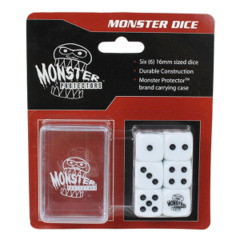 Monster Protectors 6-Piece Dice Set & Carrying Case - White